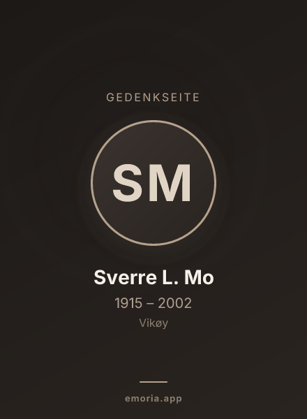 Gedenkportrait von Sverre L. Mo
