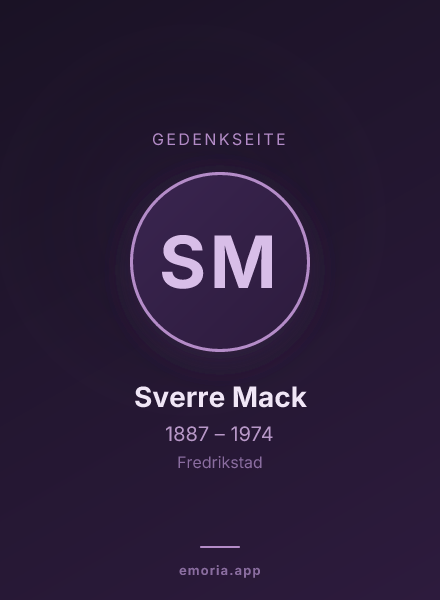 Gedenkportrait von Sverre Mack
