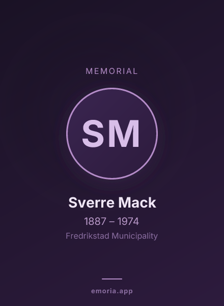 Memorial portrait of Sverre Mack