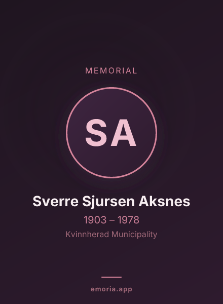 Memorial portrait of Sverre Sjursen Aksnes