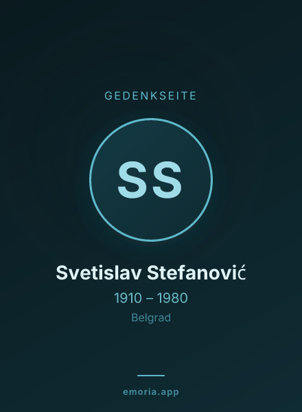 Gedenkportrait von Svetislav Stefanović