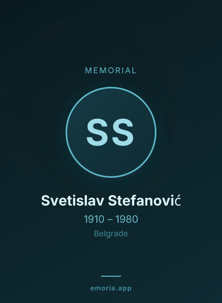 Memorial portrait of Svetislav Stefanović
