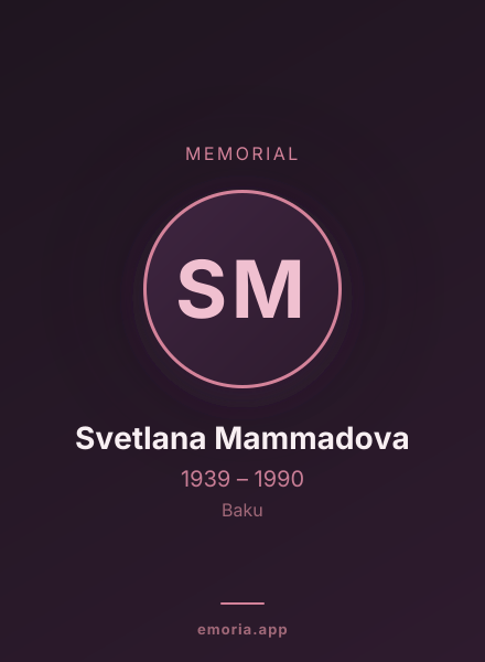 Memorial portrait of Svetlana Mammadova