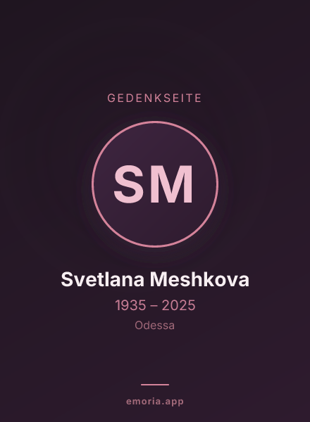 Gedenkportrait von Svetlana Meshkova