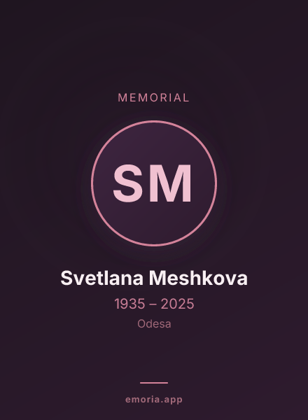 Memorial portrait of Svetlana Meshkova