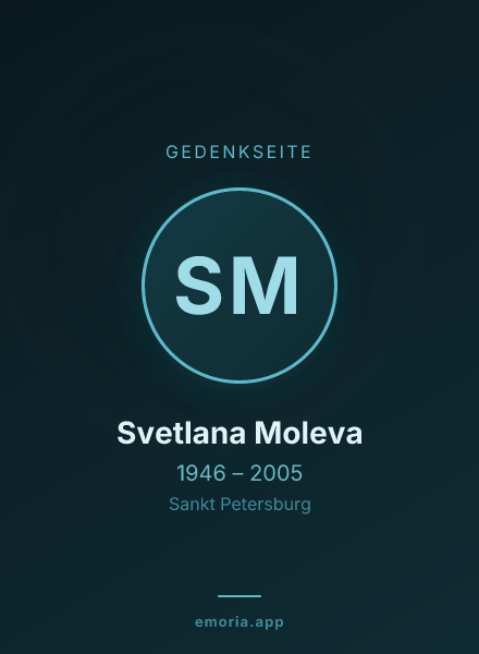 Gedenkportrait von Svetlana Moleva