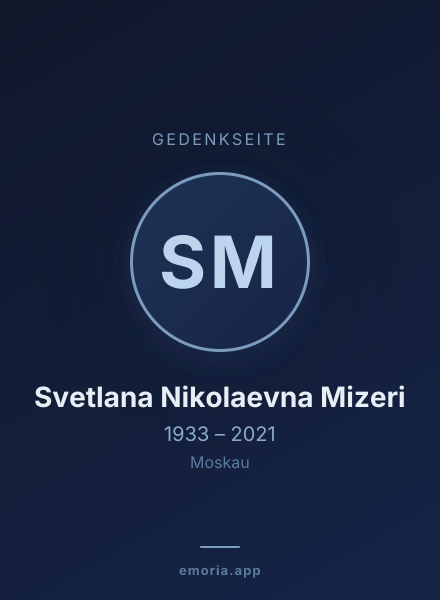Gedenkportrait von Svetlana Nikolaevna Mizeri