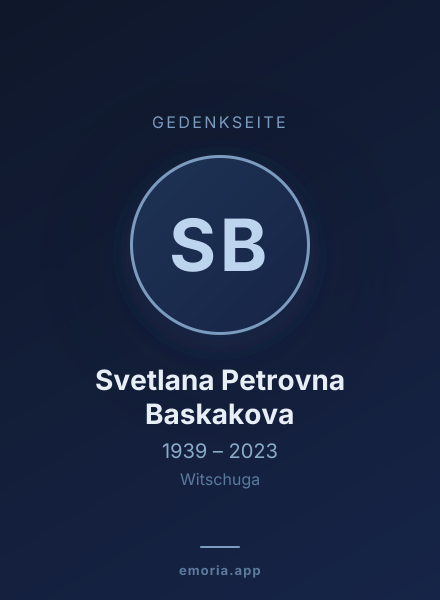 Gedenkportrait von Svetlana Petrovna Baskakova