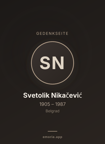Gedenkportrait von Svetolik Nikačević