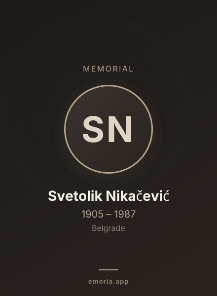 Memorial portrait of Svetolik Nikačević