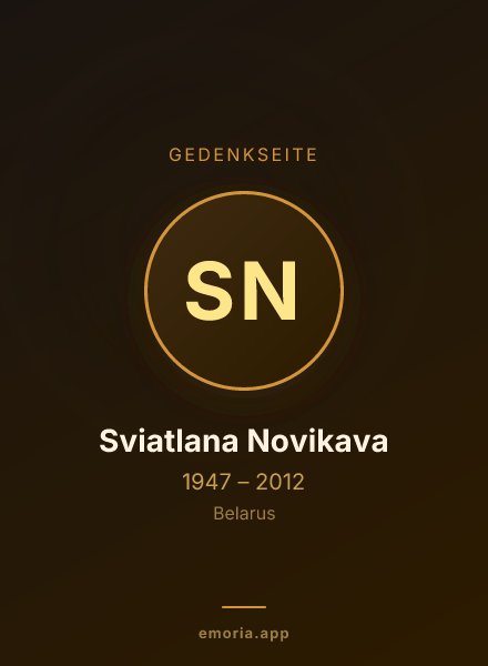 Gedenkportrait von Sviatlana Novikava