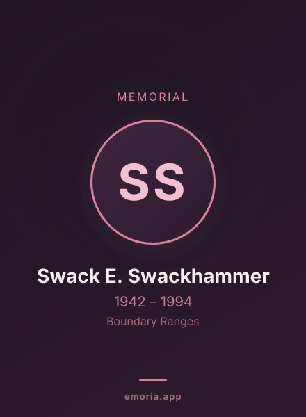 Memorial portrait of Swack E. Swackhammer