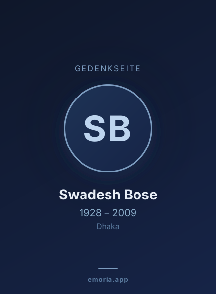 Gedenkportrait von Swadesh Bose