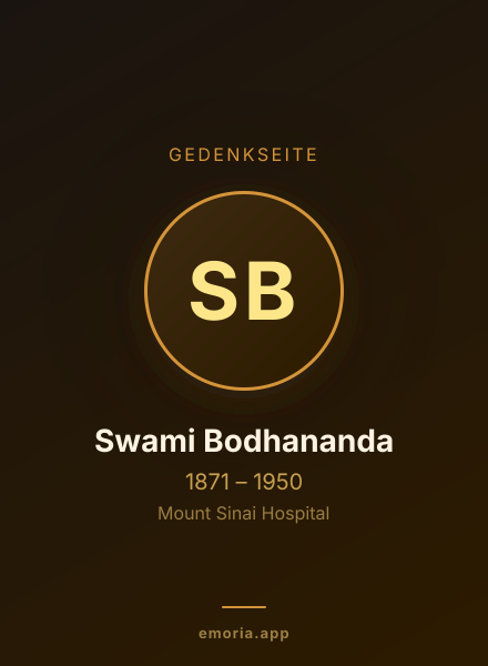 Gedenkportrait von Swami Bodhananda
