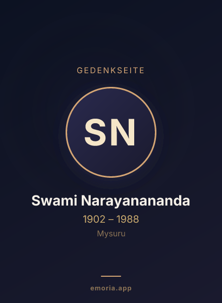 Gedenkportrait von Swami Narayanananda