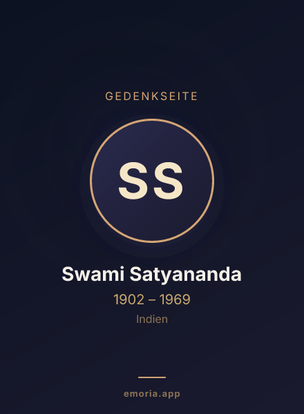 Gedenkportrait von Swami Satyananda