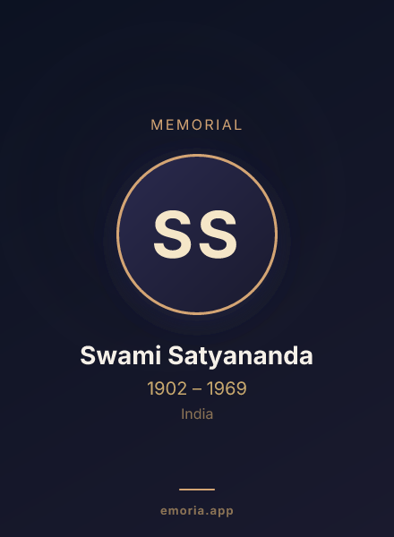 Memorial portrait of Swami Satyananda