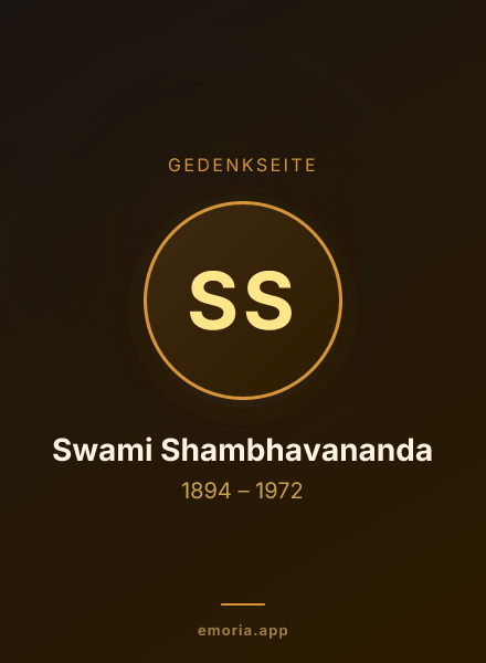 Gedenkportrait von Swami Shambhavananda