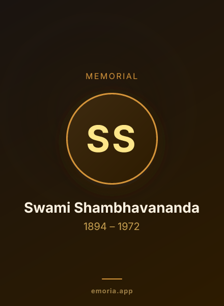 Memorial portrait of Swami Shambhavananda