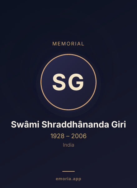 Memorial portrait of Swâmi Shraddhânanda Giri