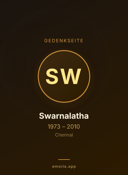 Gedenkportrait von Swarnalatha