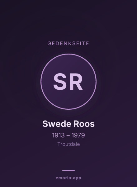 Gedenkportrait von Swede Roos