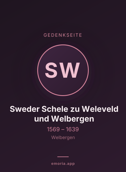 Gedenkportrait von Sweder Schele zu Weleveld und Welbergen