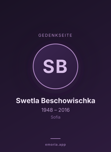 Gedenkportrait von Swetla Beschowischka