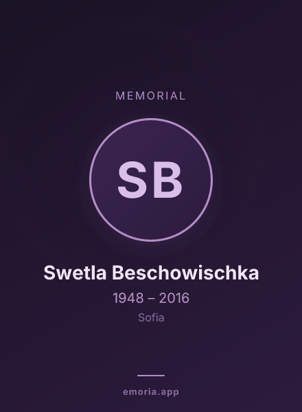 Memorial portrait of Swetla Beschowischka