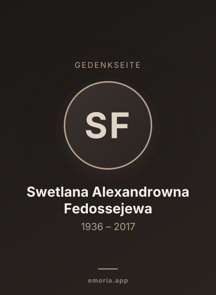 Gedenkportrait von Swetlana Alexandrowna Fedossejewa
