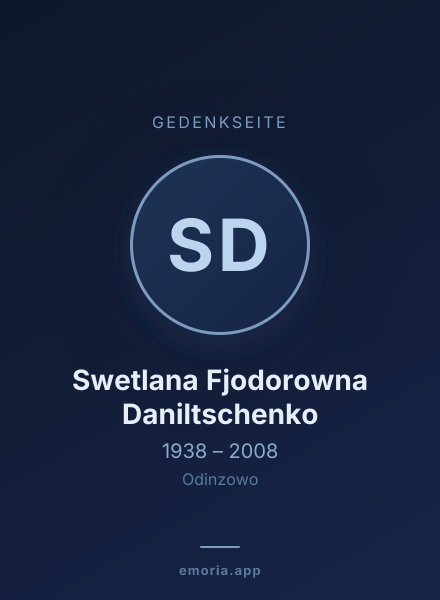 Gedenkportrait von Swetlana Fjodorowna Daniltschenko