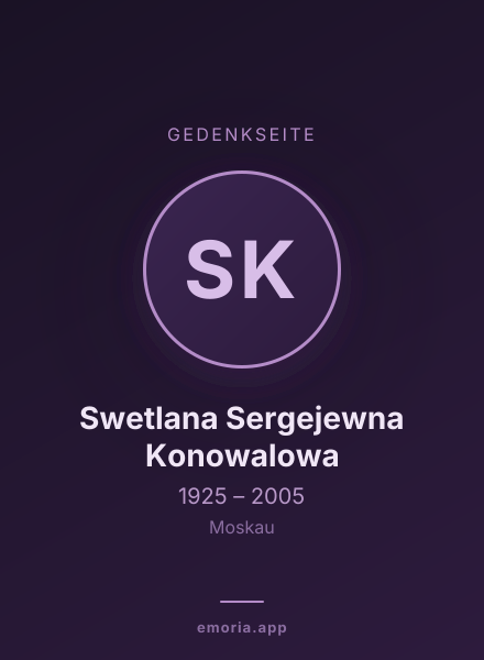 Gedenkportrait von Swetlana Sergejewna Konowalowa