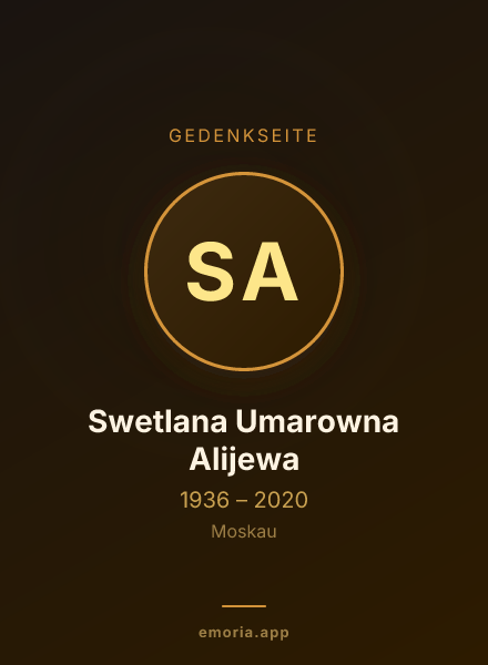 Gedenkportrait von Swetlana Umarowna Alijewa