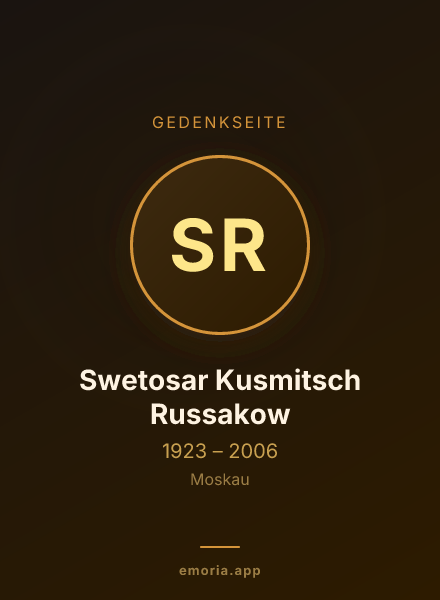 Gedenkportrait von Swetosar Kusmitsch Russakow