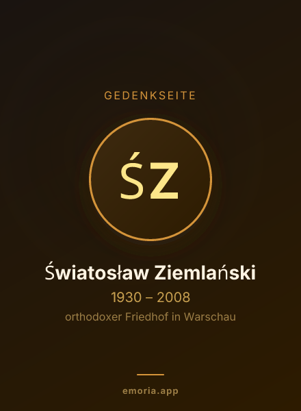 Gedenkportrait von Światosław Ziemlański