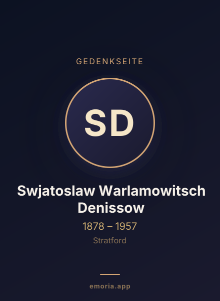 Gedenkportrait von Swjatoslaw Warlamowitsch Denissow