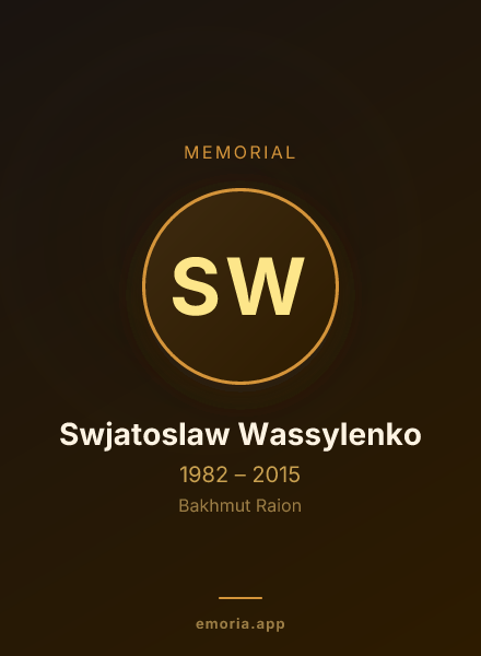 Memorial portrait of Swjatoslaw Wassylenko
