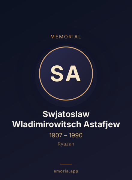 Memorial portrait of Swjatoslaw Wladimirowitsch Astafjew