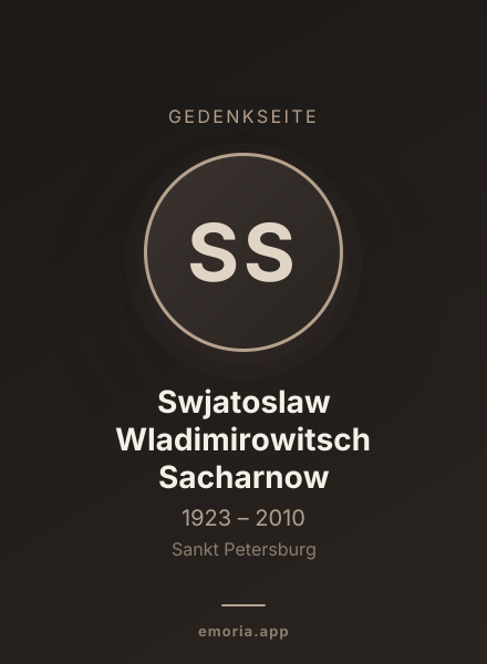 Gedenkportrait von Swjatoslaw Wladimirowitsch Sacharnow