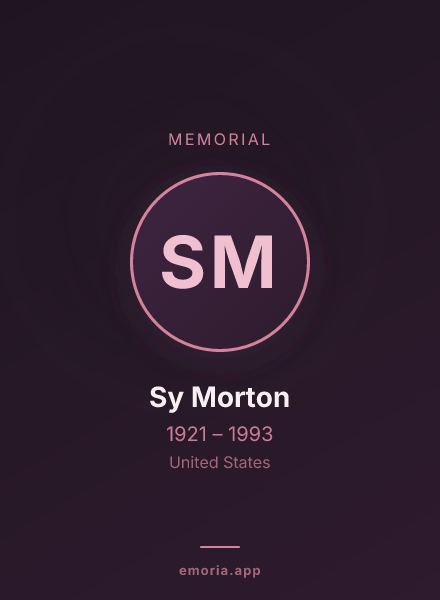 Memorial portrait of Sy Morton