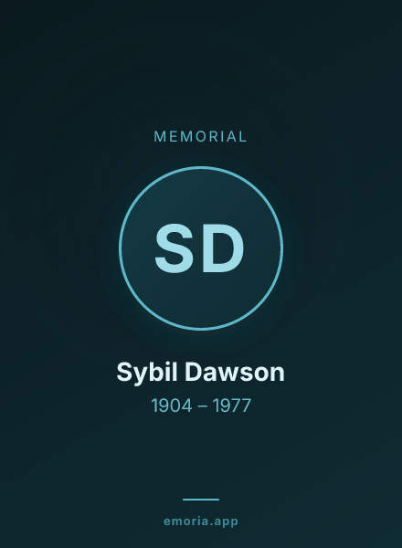 Memorial portrait of Sybil Dawson