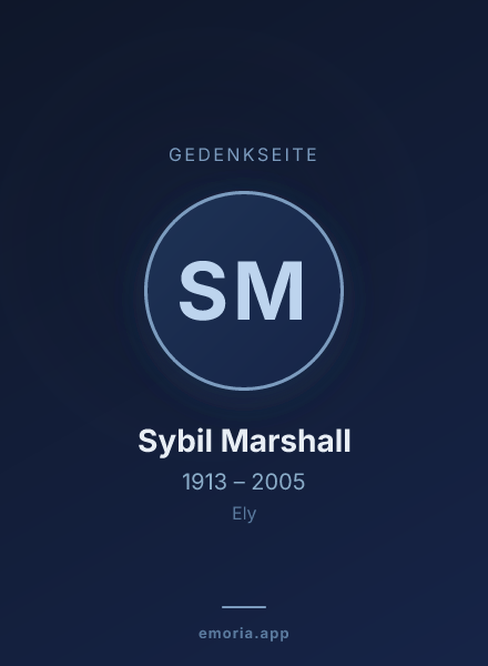 Gedenkportrait von Sybil Marshall