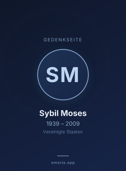 Gedenkportrait von Sybil Moses