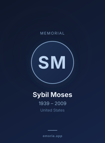 Memorial portrait of Sybil Moses