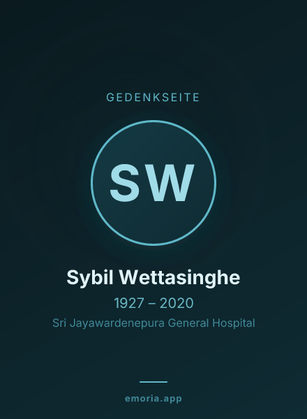 Gedenkportrait von Sybil Wettasinghe