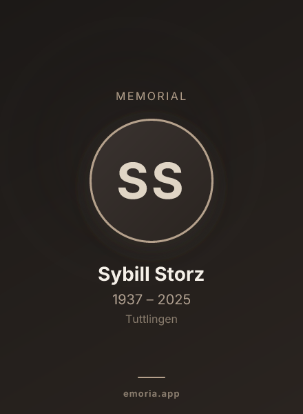 Memorial portrait of Sybill Storz