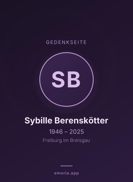 Gedenkportrait von Sybille Berenskötter