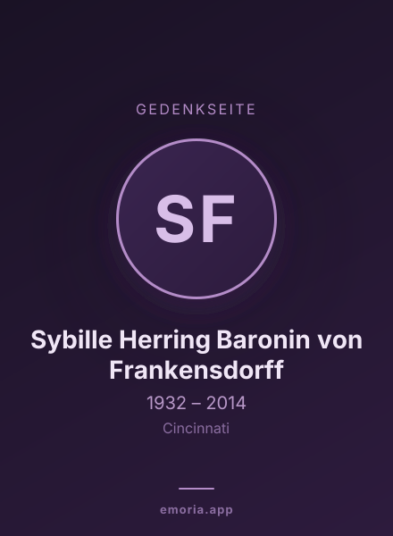 Gedenkportrait von Sybille Herring Baronin von Frankensdorff