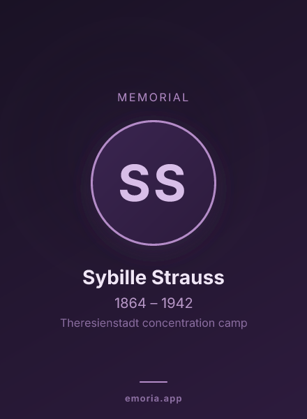 Memorial portrait of Sybille Strauss