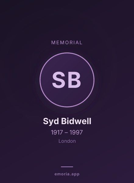 Memorial portrait of Syd Bidwell